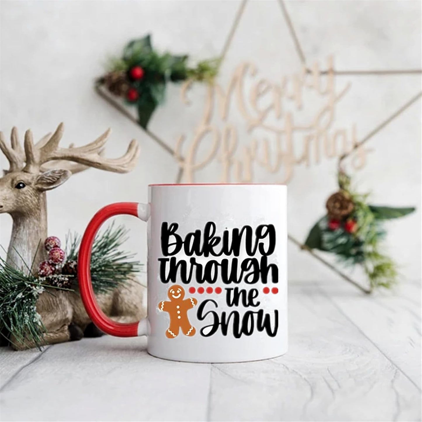 JAJADO Self Adhesive Reusable Silk Screen Stencil for Winter Holiday Christmas Painting on Wood, DIY Crafts, Coffee Shop, Xmas Party Ornament