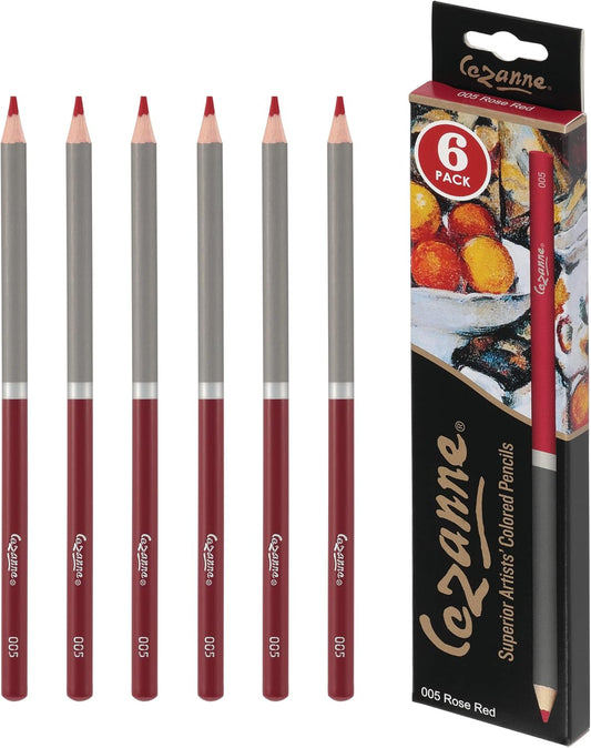 Creative Mark Cezanne Premium Colored Pencils Rose Red 6 Pack - Highly-Pigmented Drawing Pencils - Coloring Pencils for Drawing, Blending, Coloring, and More