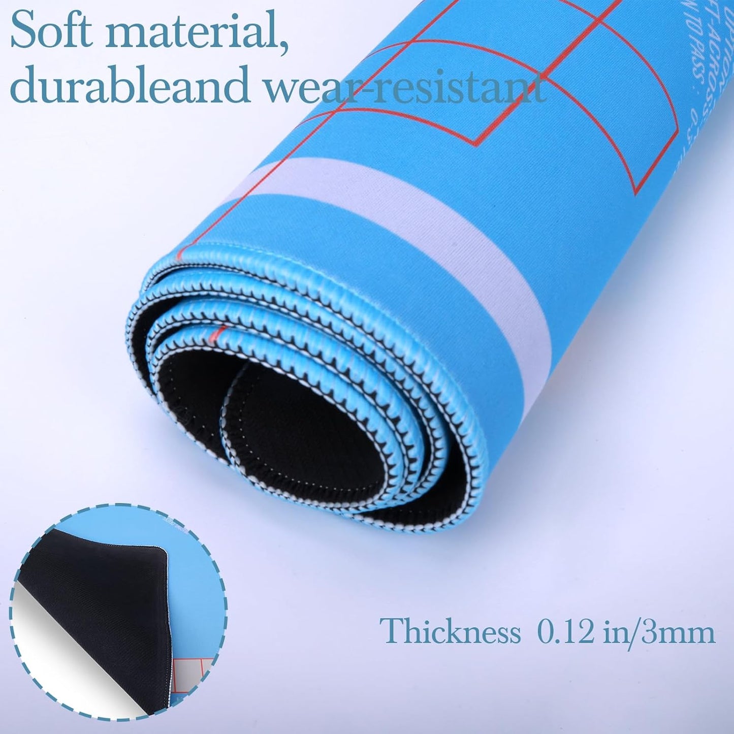 Mahjong Mat for Table 31.5"x31.5", MahJongg Mat Cloth Cover with Game Rules, Mahjong Tablecloth for Card Games, Tile Games, Board Games Table Mat (Sky Blue)