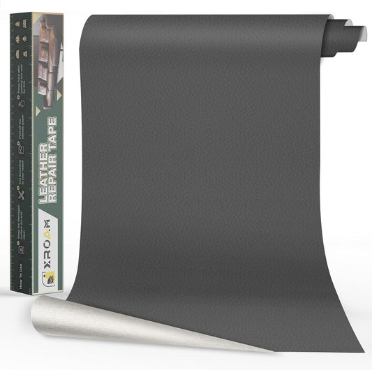 Leather Repair Tape, 23.6x79 inch Leather Patches for Furniture, Self Adhesive Leather Repair Patch for Sofas, Couches, Leather Covers, Seats, Chairs, Vinyl Repair Tape Dark Gray