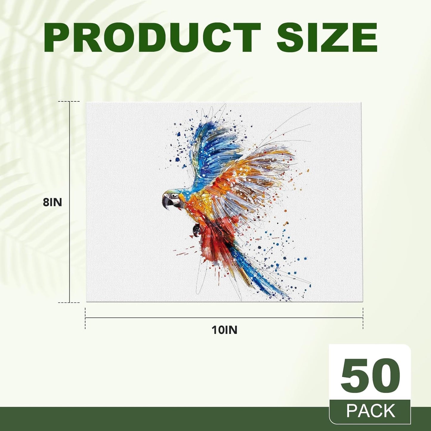 ESRICH 8x10 Canvas for Painting, 8x10 Inch Value Pack of 50, Canvas Boards for Painting, Painting Canvas for Adult & Kids-Cotton Primed Blank Canvas Panels for Oil, Watercolor, Acrylic, Tempera.