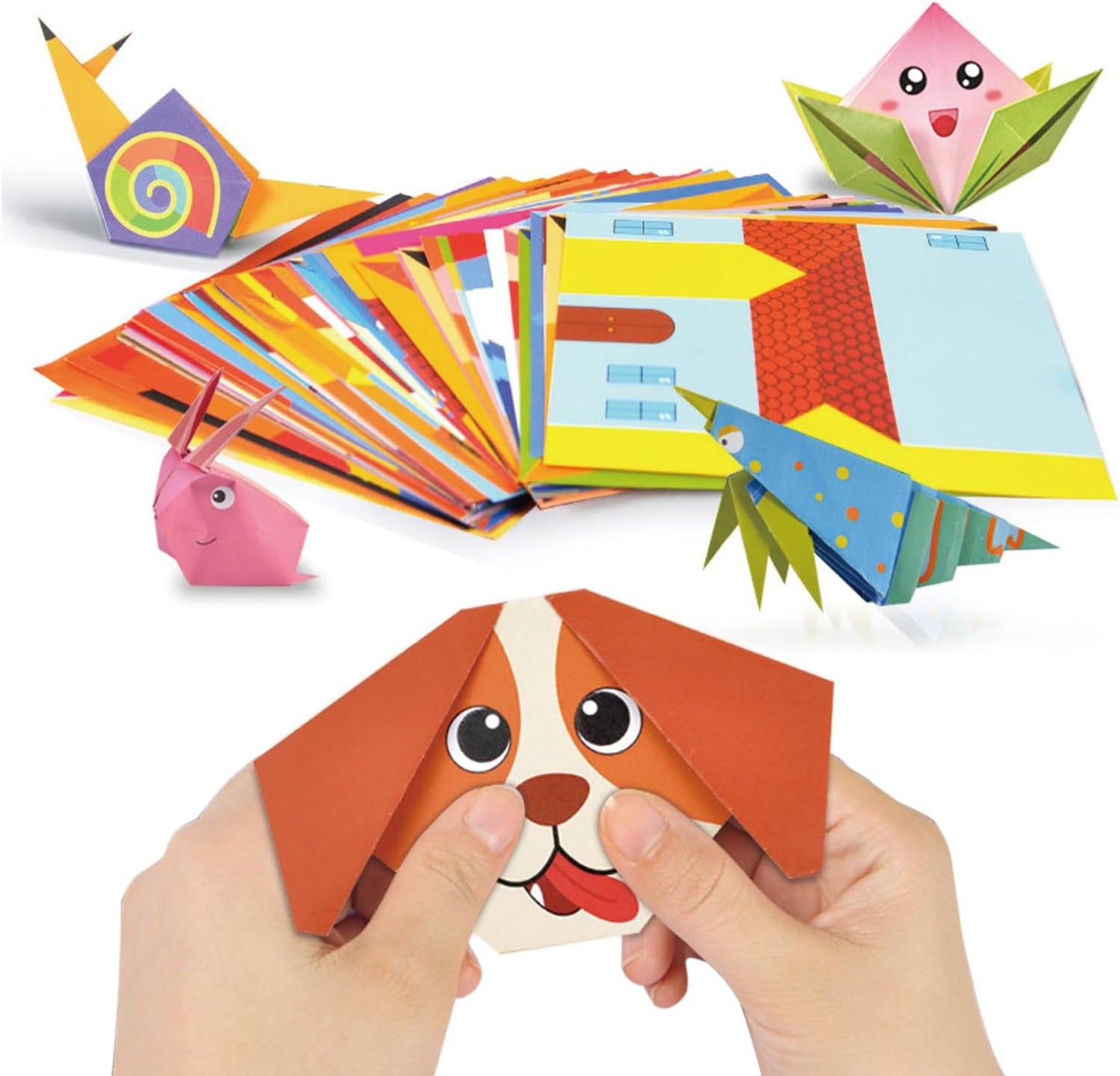 308 Sheets Origami Paper Kit, 5.5inch Craft Origami Set for Kids Ages 5-12, with 54 Patterns & Guiding Book for Beginners, Art Projects for Children Adult, Birthday Christmas Gifts for Boys&Girls