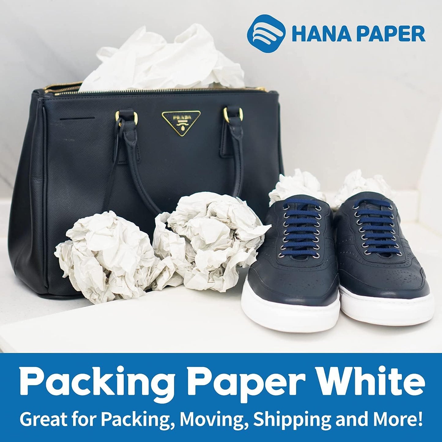 HANA PAPER 30.5" x 17" Large size (500 sheets, 17.6lb) Packing Paper Sheets for Moving, A grade of Newsprint paper for wrapping, storage, shipping. Box packaged. Ideal for wrap dish, glassware.
