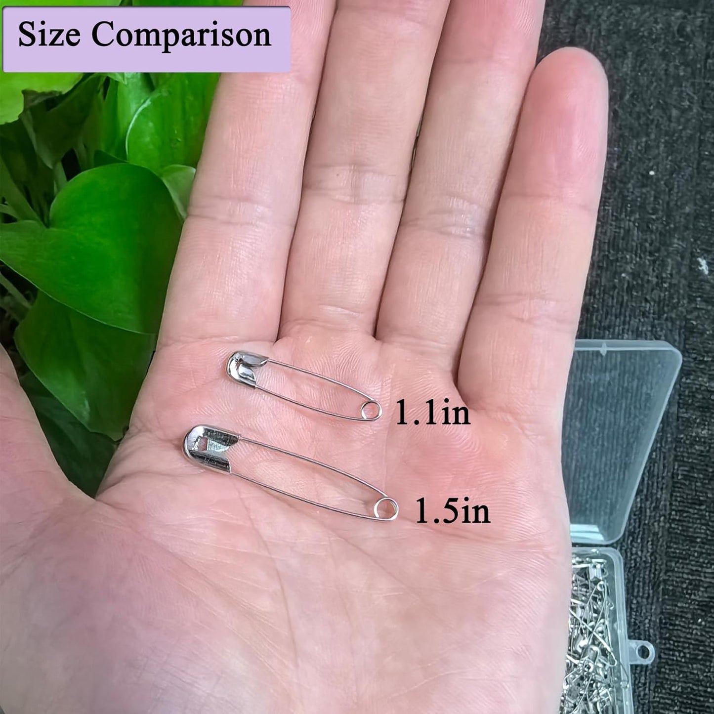 Safety Pins, 1000PCS-1.1Inch Small Safety Pins, Rust-Resistant Nickel Plated Steel, Sharp Edge Safety Pin for Clothes, Sewing, Arts & Craft, 28mm Decorative Safety Pins (Silver), UR-28