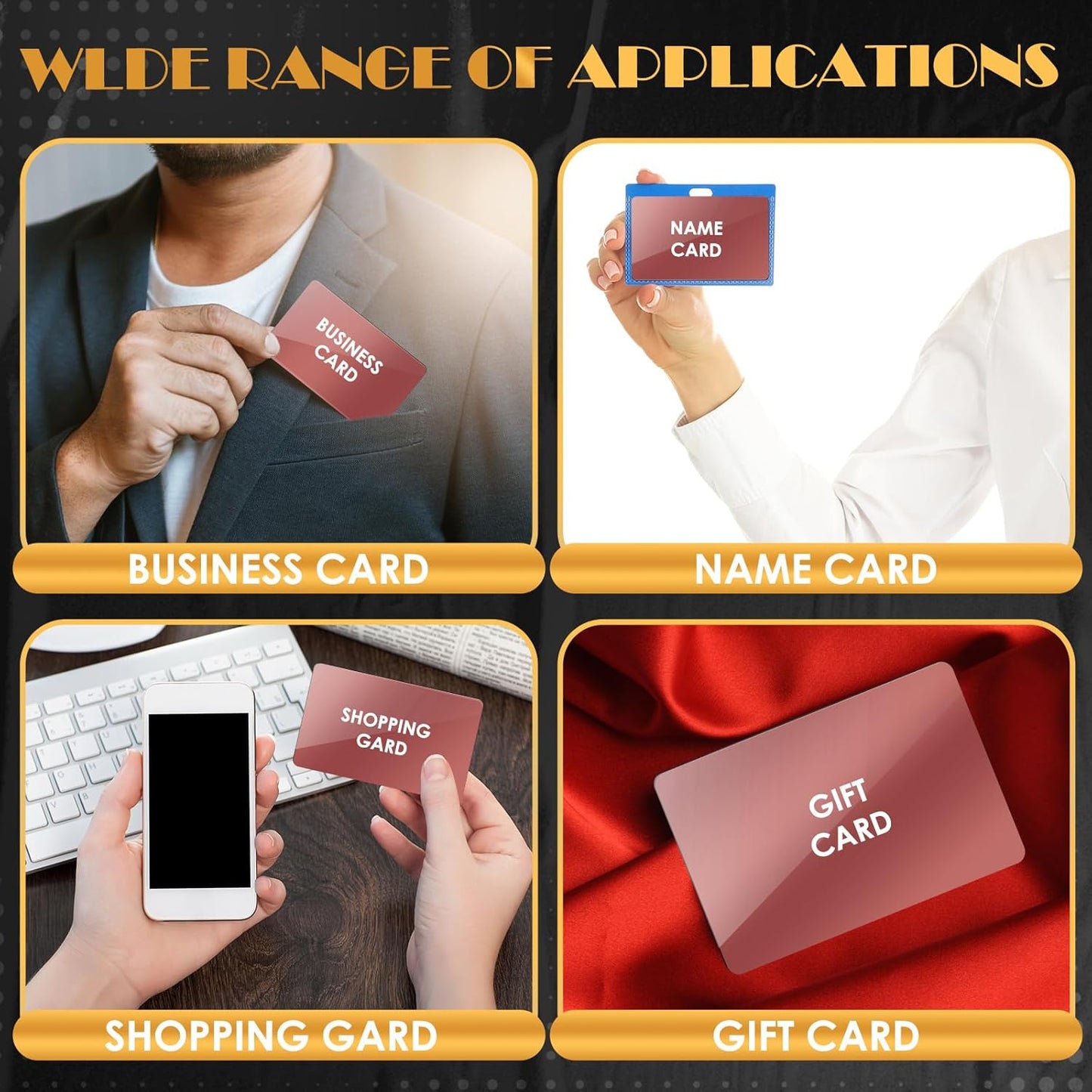 weparmeety 100 Pcs Metal Engraving Blanks Aluminum Sheet Laser Engraving Business Card Multipurpose DIY Gift Cards 86 x 54 x 0.21 mm (Rose Gold)