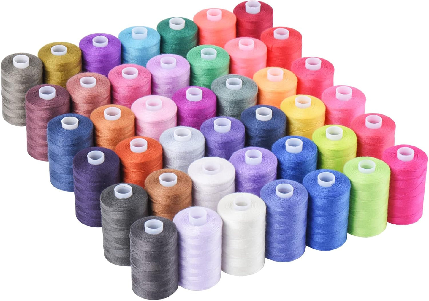 Simthread All Purpose Sewing Thread, 42 Spool Assorted 1000 Yards Polyester Threads for Sewing, Handy Polyester Sewing Threads for Sewing Machine - 42 Colors