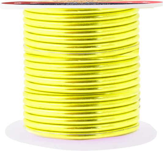 Mandala Crafts 8 Gauge Anodized Aluminum Craft Wire for Jewelry Making - 32 FT Colored Flexible Yellow Green Wire - Bendable for Bonsai Armature Crafting Sculpting