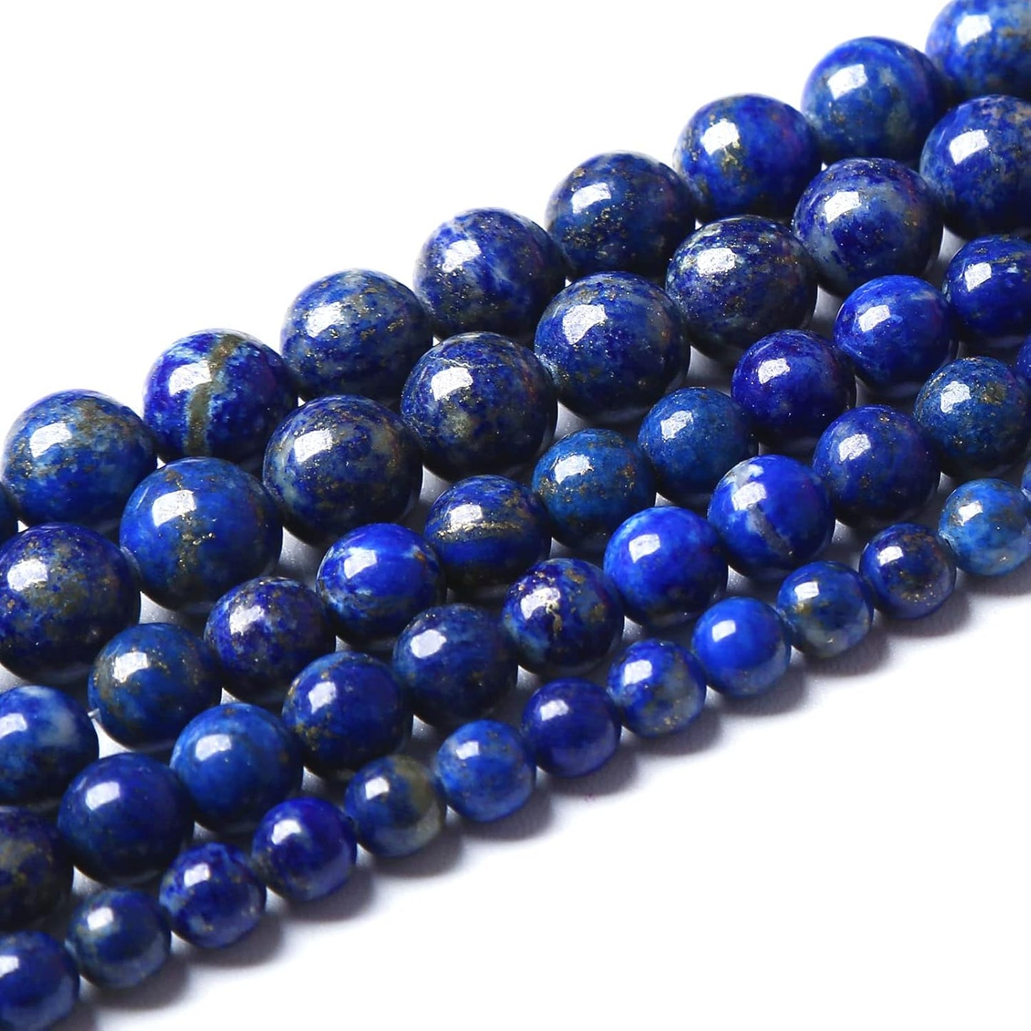 6mm 120PCS AAA+ Natural Lapis Lazuli Gemstone Beads Round Loose Stone Beads for Jewelry Making DIY Bracelets Necklace Earrings 32" 2 Strands