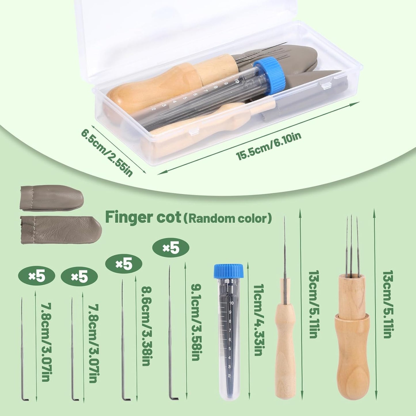 Yizzvb Wool Felting Needles, 4 Sizes Felting Needles with Needle Bottle Felting Tool Holders, Complete Needle Felting Tools Kit Needle Felting Supplies for Beginner Professional