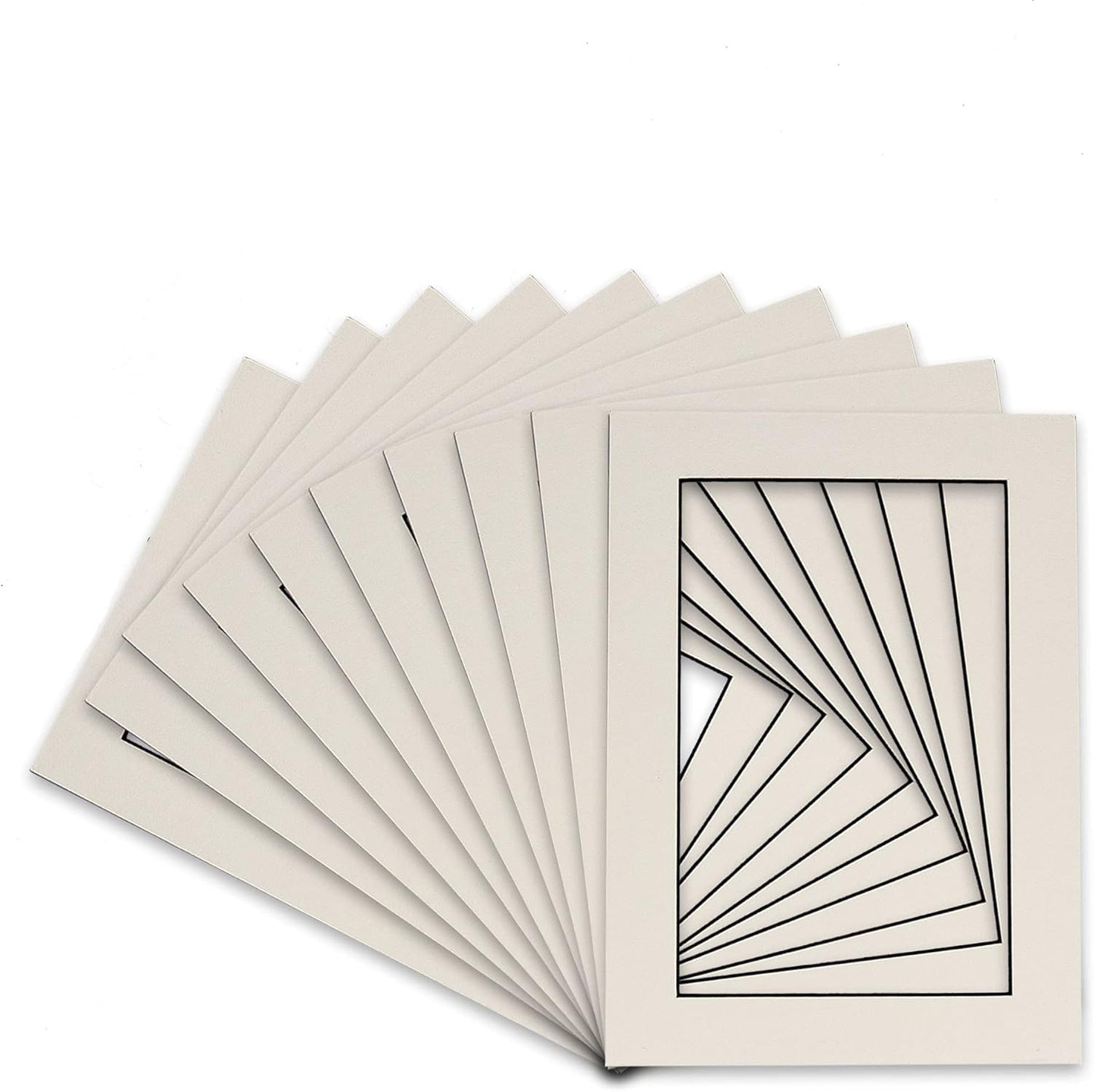 Pack of 25 Acid Free 11x14 Mats Bevel Cut for 8.5x11 Photos - White with Black Core Precut Matboards With Backing Boards and Clear Photo Mat Bags For Pictures, Photos, Framing - 4-ply Thickness