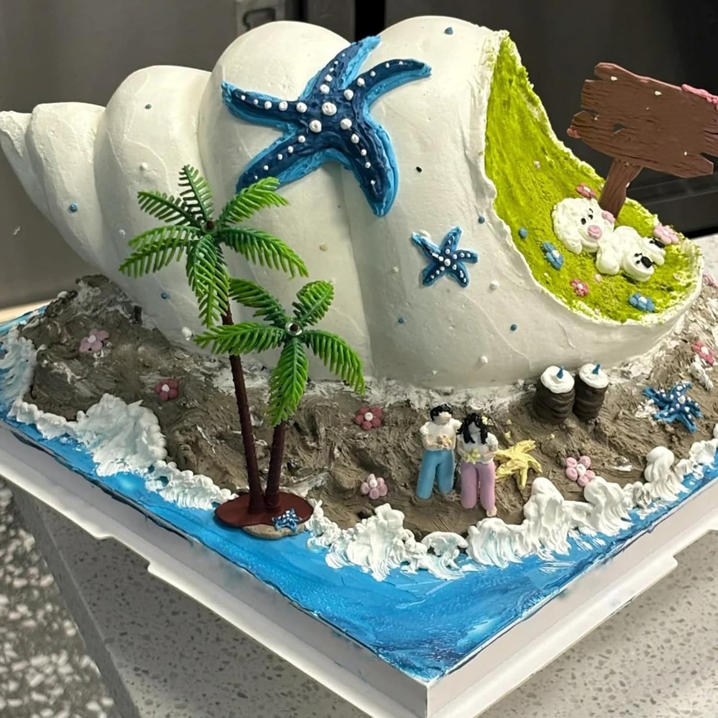 1Pcs Conch Cake Decoration Silicone Mold, Ocean Shell Candy Fondant Molds, Suitable for Chocolate Fudge Cookies Beach Theme Party Baking, Flower Paste UV Resin Clay Modeling