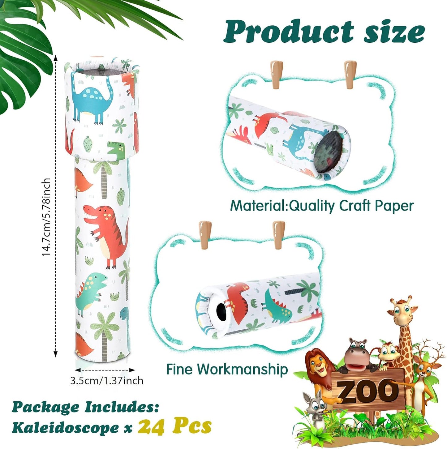 24 Pcs Classic Kaleidoscopes Educational Toys Return Gifts Paper Tumble Tube Prism Lens Old Fashioned Vintage Toys Party Favor Valentines Gift for Kids Stock Stuffer, Random Style (Vivid Style)