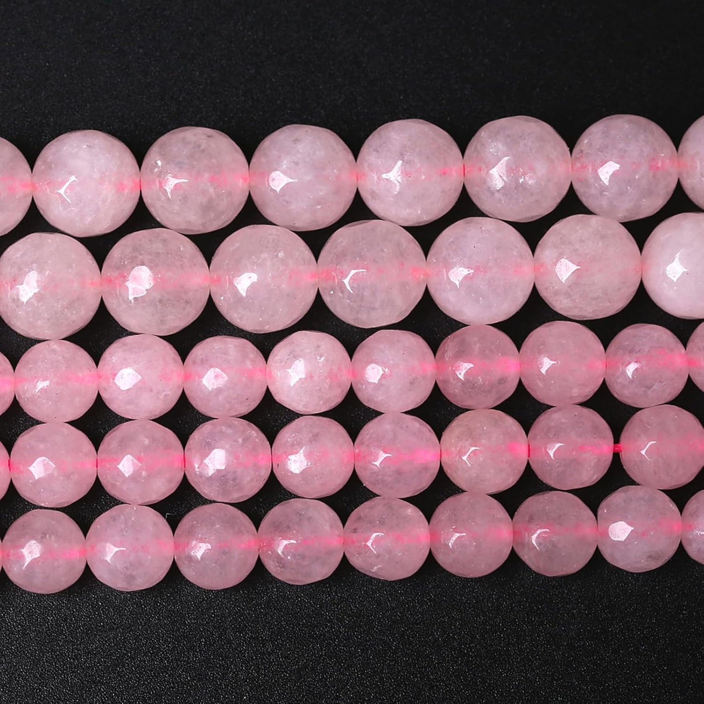 90pcs 4mm Natural Rose Pink Quartz Crystal Faceted Stone Beads for Jewelry Making Energy Healing Power Stone Beads DIY Bracelet Necklace Accessories 15" (4mm, Faceted Rose Quartz)