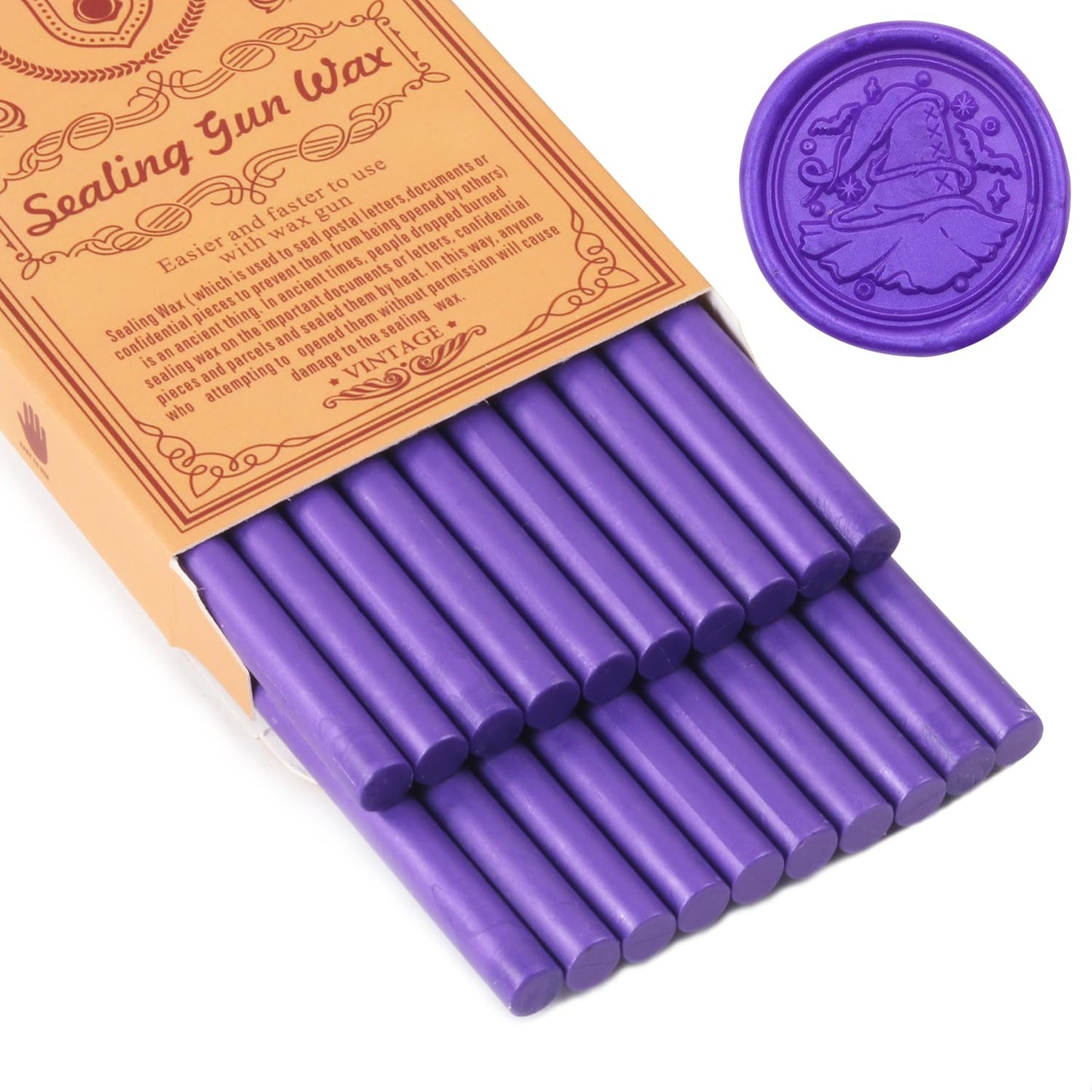 Purple Sealing Wax Sticks, WASOHLING 20Pcs Glue Gun Wax Seal Sticks for Wax Seal Stamp, Purple Wax Seals for Wedding Invitation Christmas Envelope Letter Seals, Craft Adhesive (Mini Size)