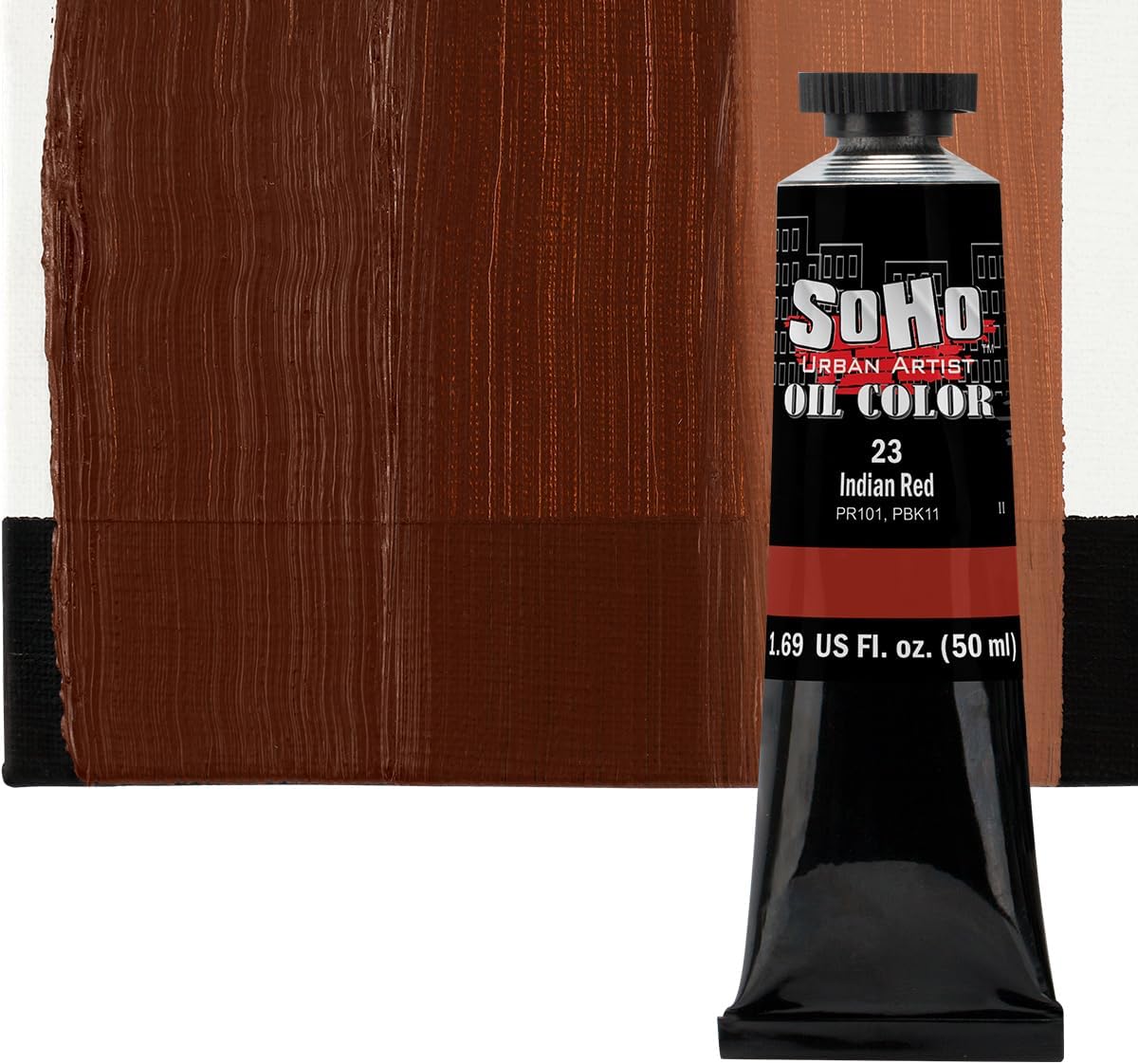 Soho Urban Artist Oil Paint - Indian Red, 50 ml Tube - Best Valued Oil Colors for Painting, Excellent Pigment Load