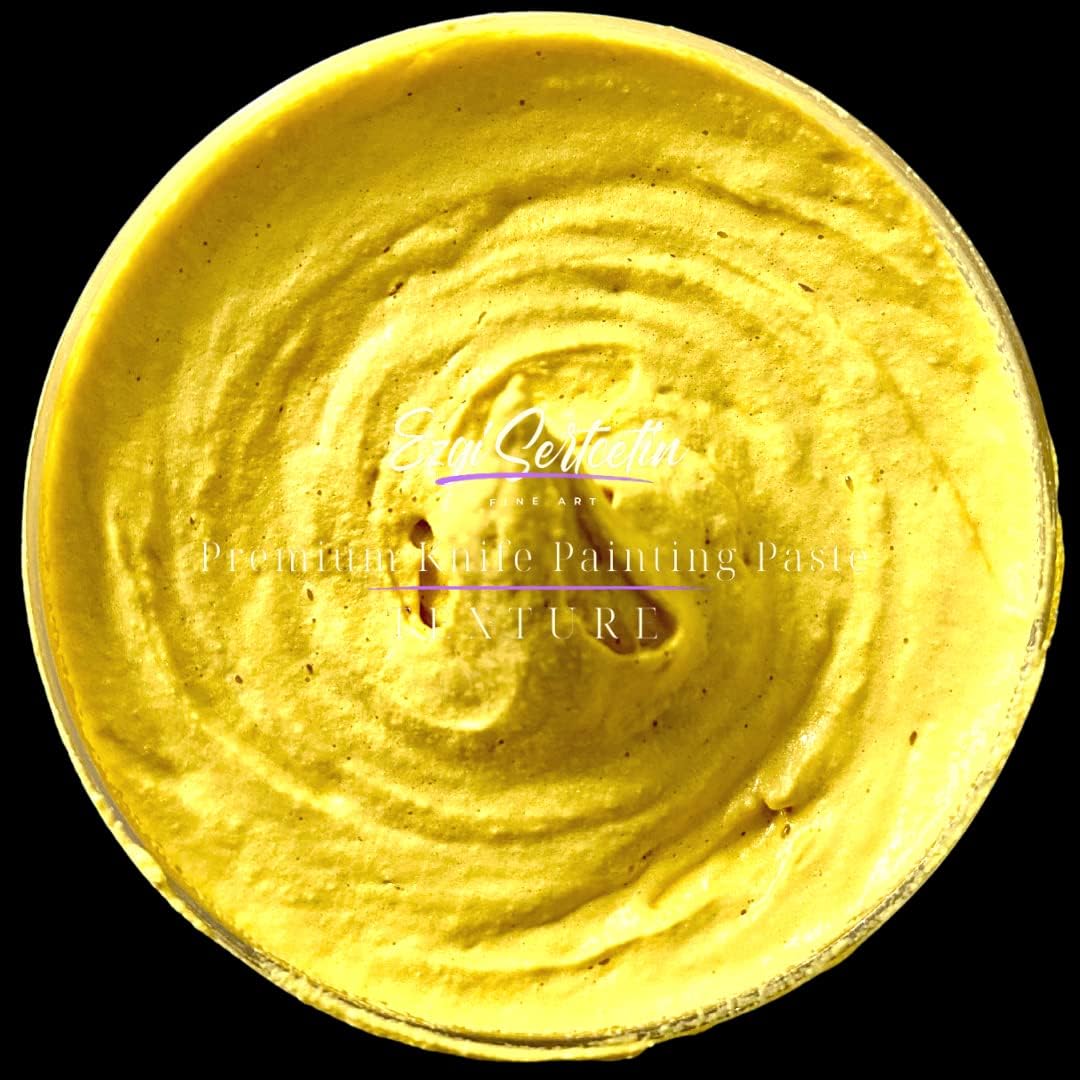 Premium Palette Knife Painting Paste|Texture Paste|Authentic Bright Colors|Ready to Use|Easy to Apply| 6oz (Moricante Yellow)