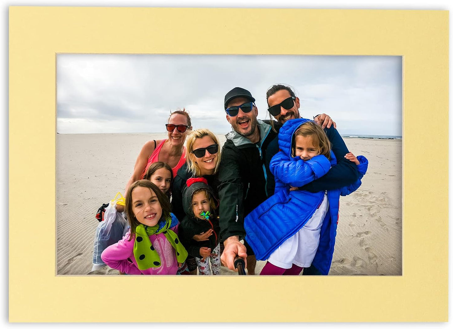 6x8 Mat for 8x10 Frame - Precut Mat Board Acid-Free Soft Yellow 6x8 Photo Matte Made to Fit a 8x10 Picture Frame, Premium Matboard for Family Photos, Show Kits, Art, Picture Framing, Pack of 1 Mat