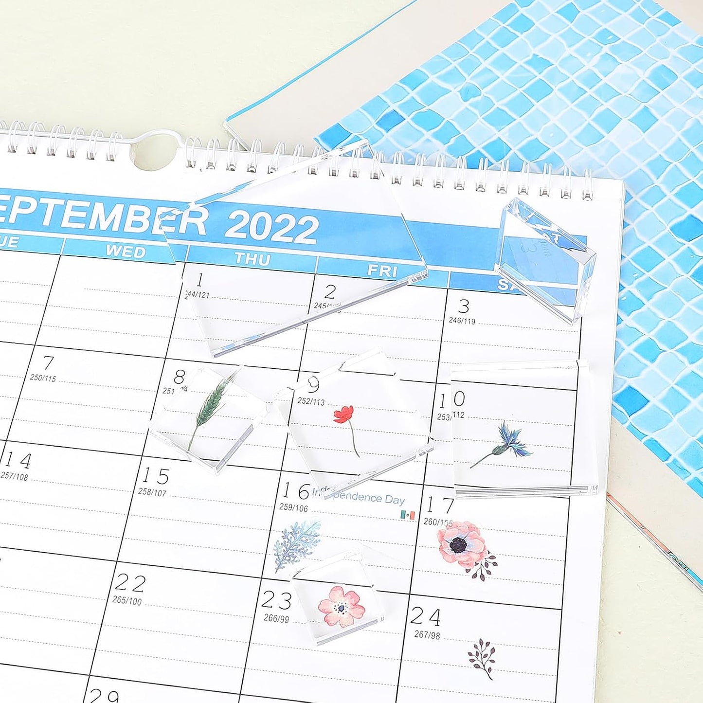 Clear Acrylic Stamping Blocks, 6 Pcs Transparent Jewelry Display Risers Base Wedding Flat Lay Props for Photography Crafts Stamping Card Making Tools