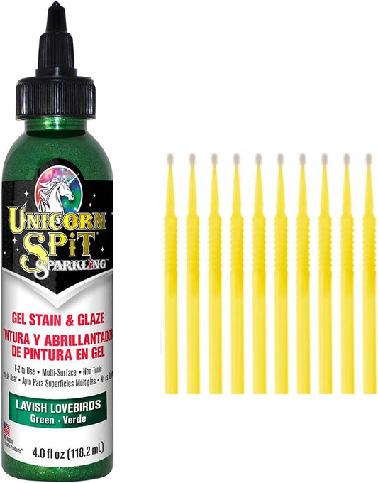 Unicorn SPiT Gel Stain and Glaze in One - Sparkle Lavish Lovebirds 4 oz. Bottle Detail Sticks