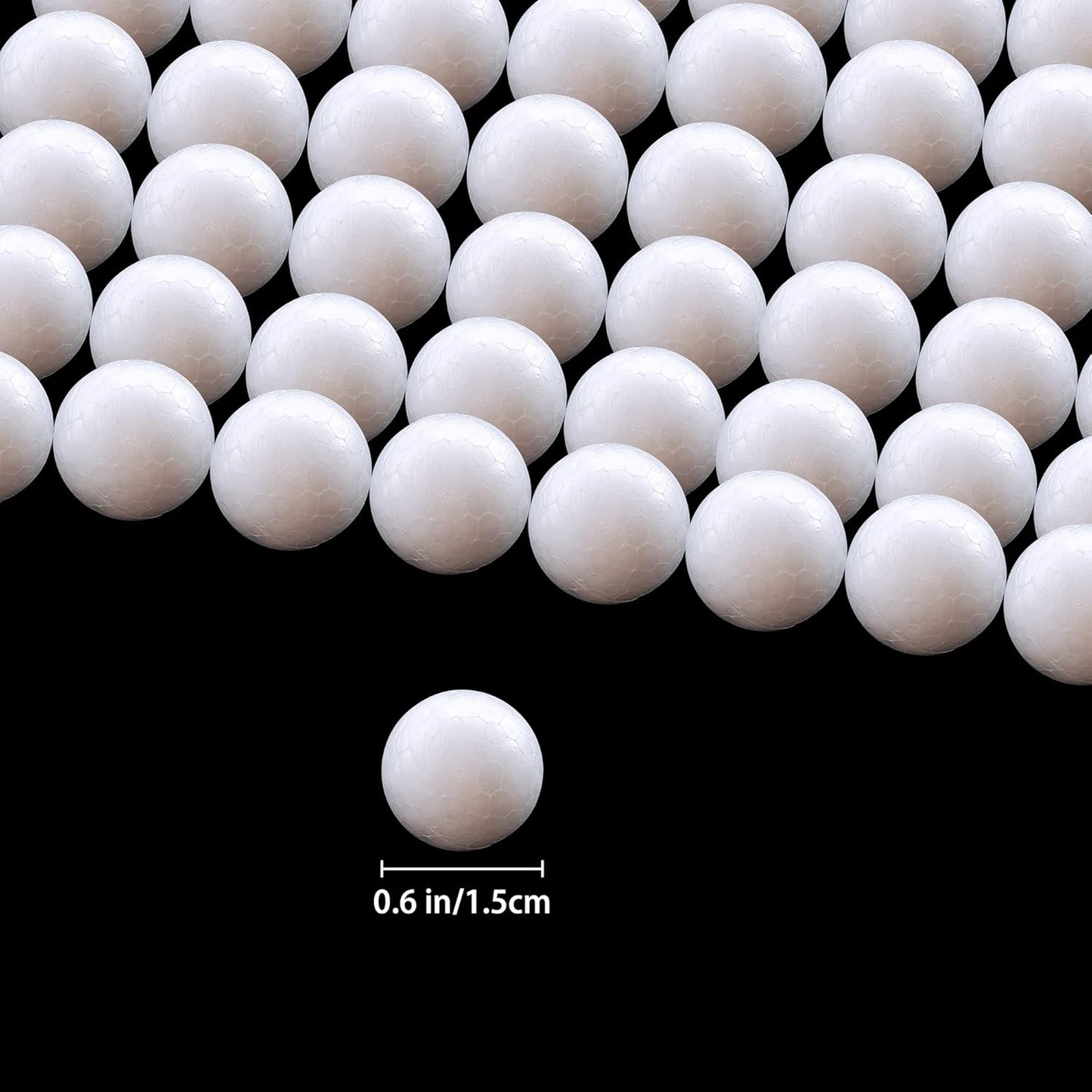 200 Pack 0.6 Inch Blank Foam Balls for Art Decoration Polystyrene Small Craft Foam Balls for Easter Sphere Foam Ball for School DIY Projects