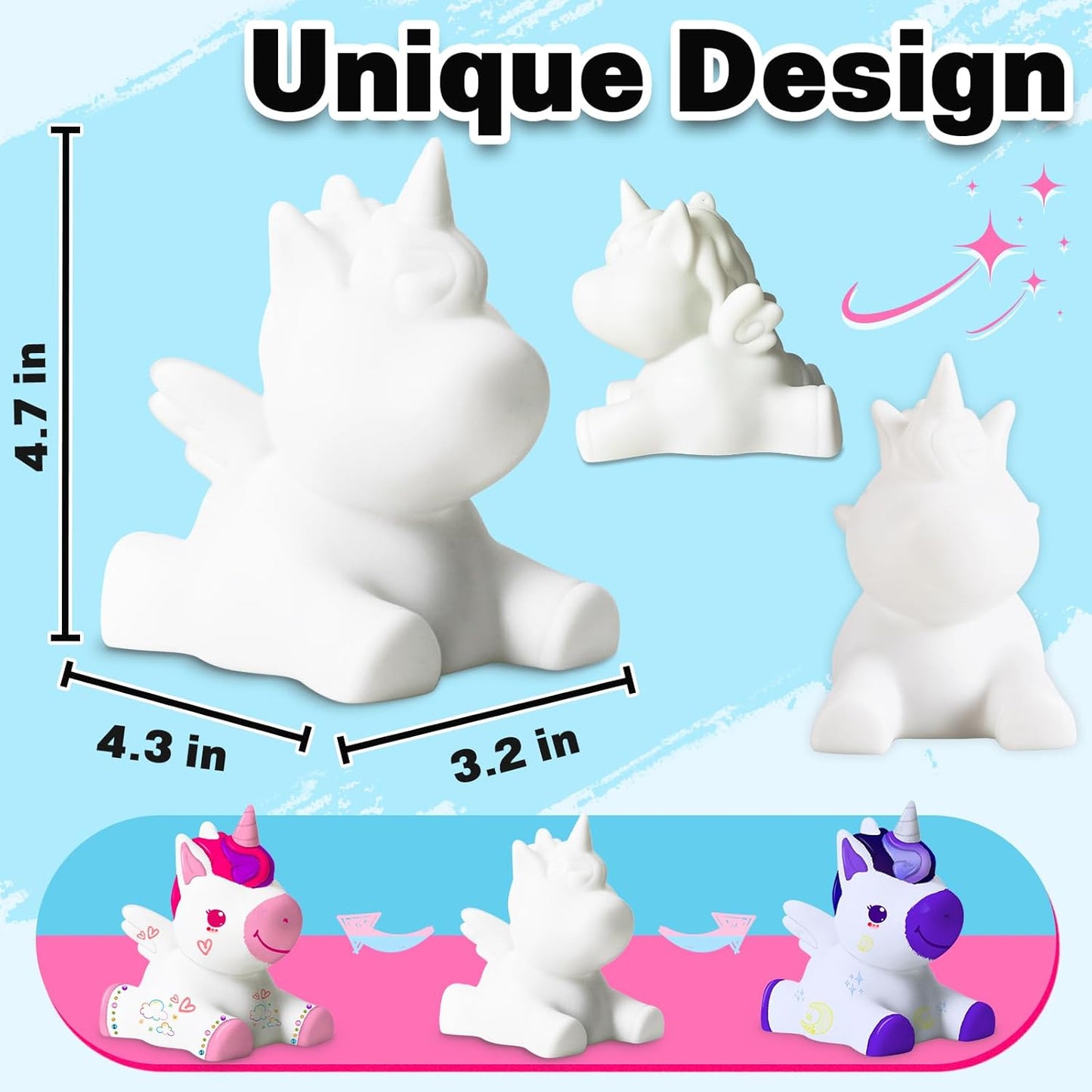 FUNZBO Paint Your Own Unicorn Lamp Kit - Halloweens Arts and Crafts Supplies Painting Kits for Kids Teens, DIY Night Light Unicorn Toy for Toddler Girls Age 3 4 5 6 7 8 9 10 11 12 13 + Birthday Gifts