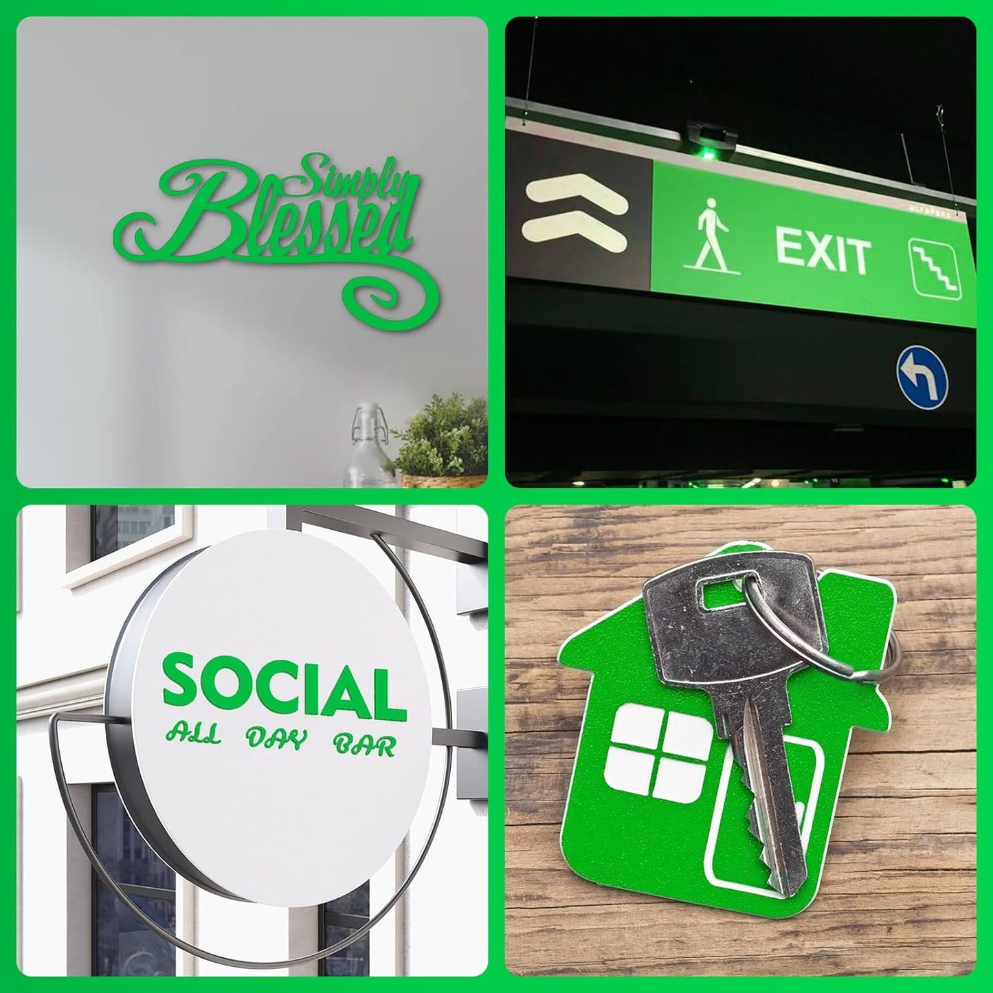 Laser Engraving Blank Green ABS Double Color Plastic Sheet, 11.8x6.49x0.05 inch Materials Double Color Plastic Sheet for Interior Signs, Badges (Green)