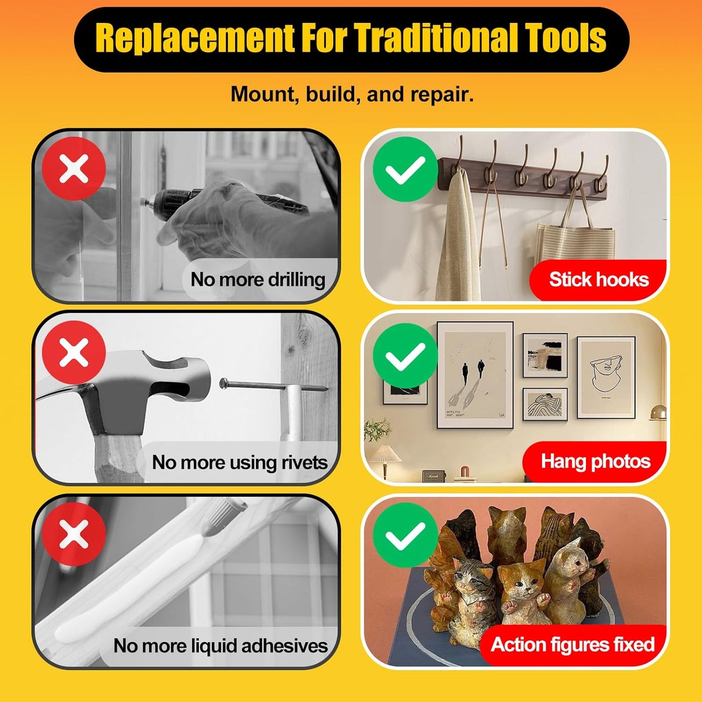 1" Width Double Sided Foam Tape, Made of 3M VHB, Waterproof Outdoor Automotive Decor Wall Tape, Heavy Duty Mounting Tape, Super Strong Adhesive Tape, 15Ft Length