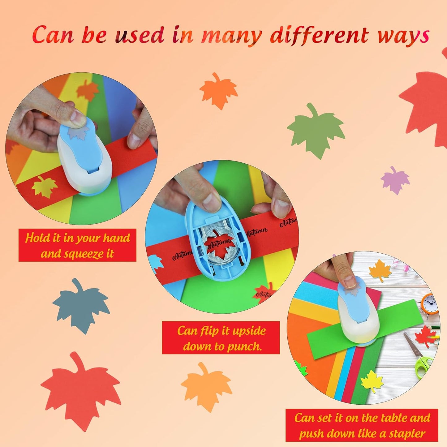 Maple Leaf Punch Cutter 1inch, Paper Punches, Craft Lever Punch Handmade, Leaves Shape for Paper Crafting, Scrapbooking, Cards Decoration, DIY Arts. (Maple Leaf)