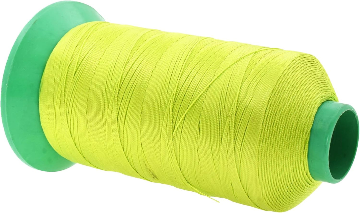 Mandala Crafts Bonded Nylon Thread - Lime Green Heavy Duty Sewing Threads - 1250 YDs Size 138 420D T135 Tex 135 for Leather, Jeans, Weaving, Outdoor, Marine, Upholstery