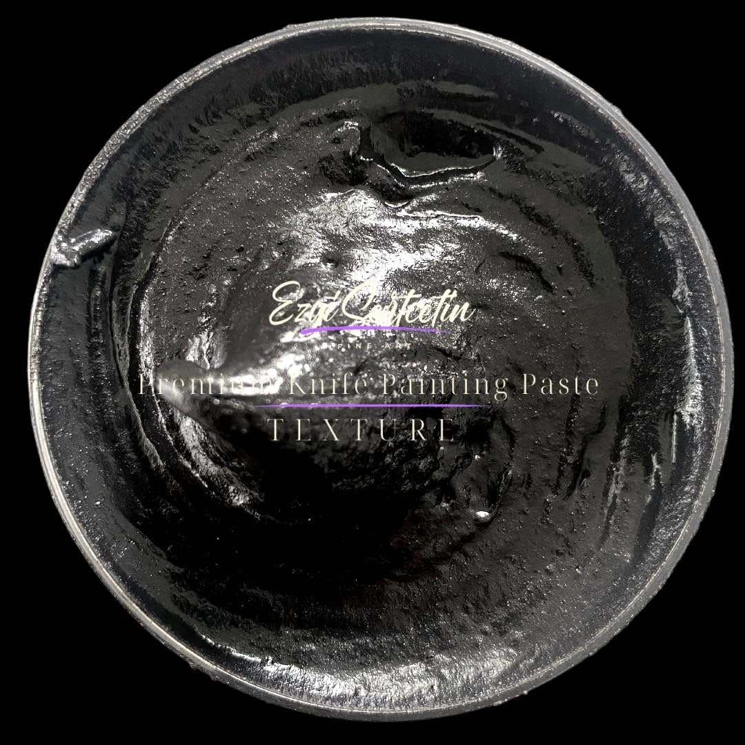 Premium Palette Knife Painting Paste|Texture Paste|Authentic Bright Colors|Ready to Use|Easy to Apply| 6oz (Carbon Black)