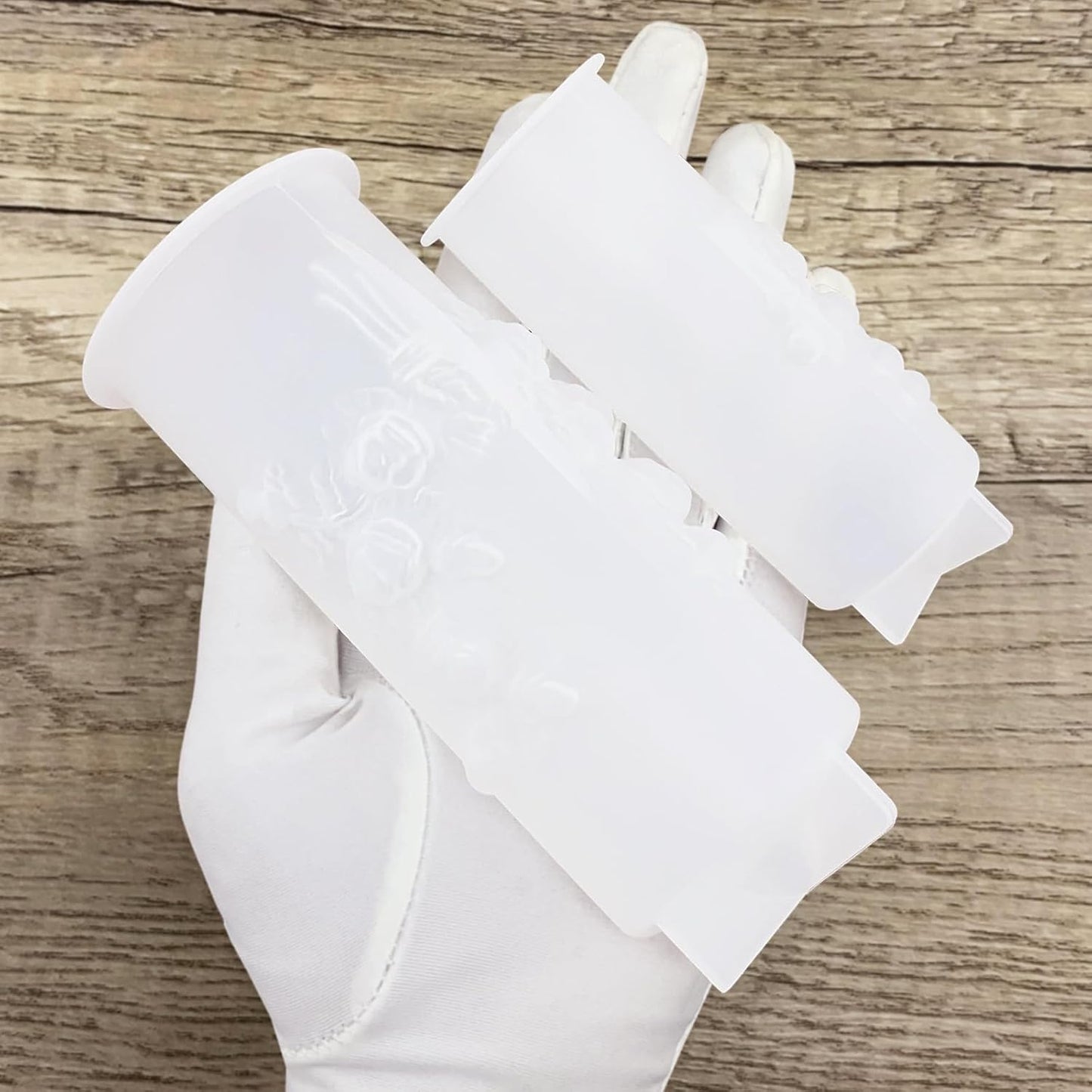 Flower Pillar Candle Molds 4pcs Rose Lily of The Valley Cylinder Silicone Molds for Candle Making Soaps Resin Clay Decoration Crafts DIY (Style -1)