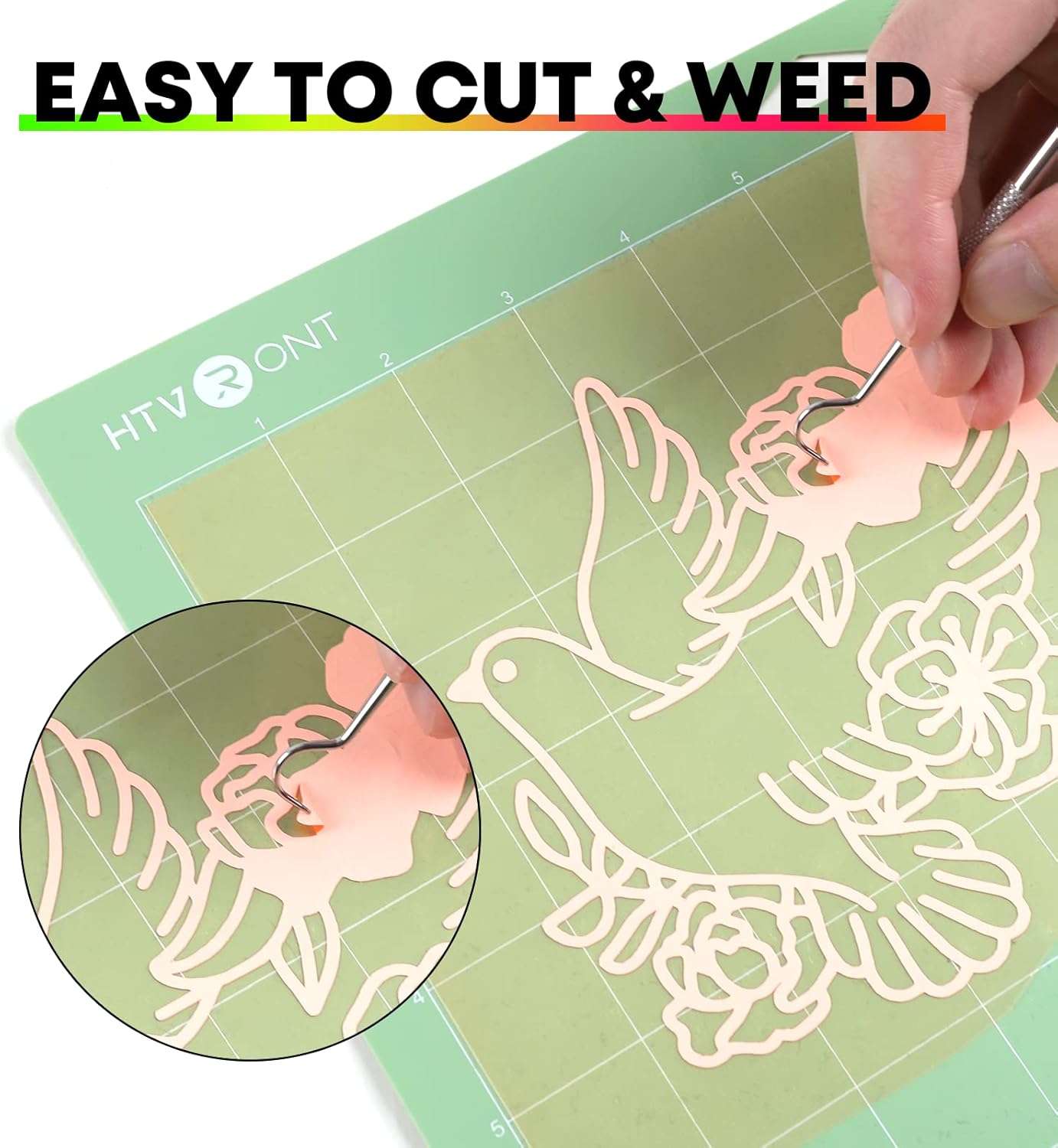 HTVRONT HTV Vinyl Rolls Heat Transfer Vinyl - 12" x 8ft Neon Green HTV Vinyl for Shirts, Iron on Vinyl for All Cutter Machine - Easy to Cut & Weed for Heat Transfer Design