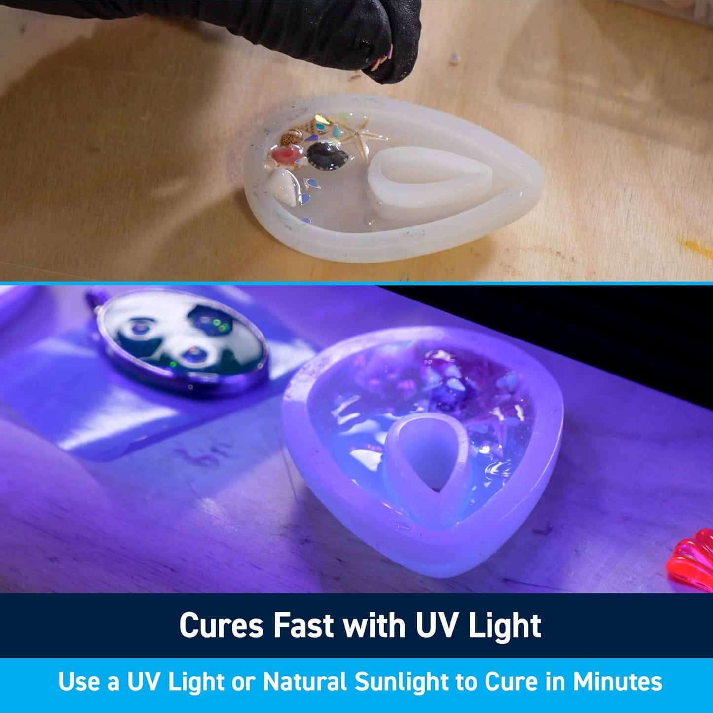 TotalBoat 200g UV Cure Clear Acrylic Resin Kit with UV Flashlight for DIY Jewelry Making, Crafts, and Protective Coatings