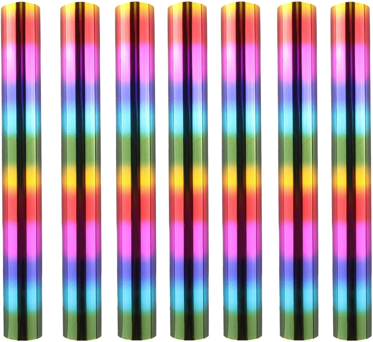 7PCS Rainbow Toner Reactive Foil,Use with Laminator Laser Printer,Paper Holographic Heat Transfer Crafts Roll for Scrapbooking Crafting Cardstock Hot Stamping DIY