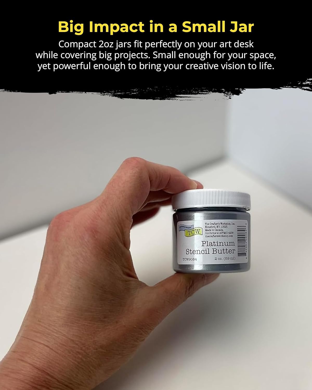 The Crafter's Workshop Stencil Butter - Formal Acrylic Paint Set - Boutique Metallic Texture Paste for Art, Canvas, Journals, & Cards - 4 x 2oz Jars