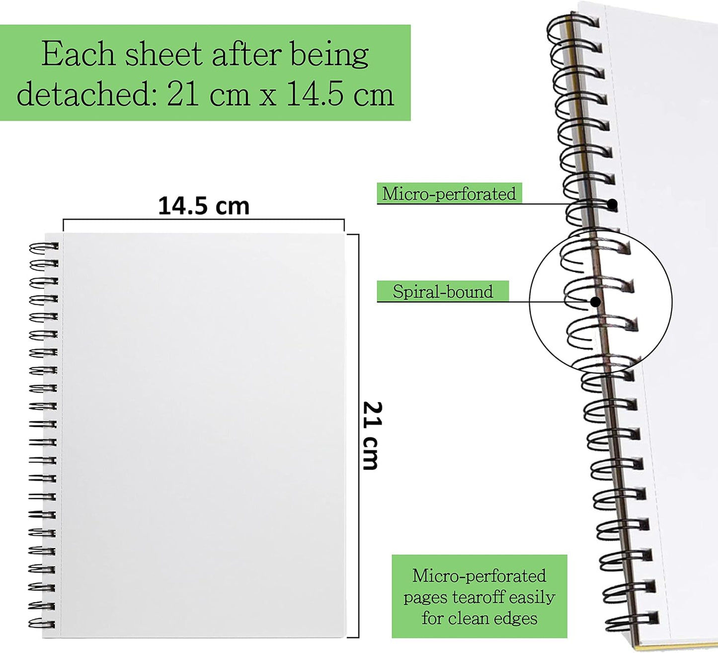 Elan A5 Mixed Media Journal, 30 Sheets Italian Paper 110 lb/250 GSM, Acid-Free Mixed Media Sketchbook 8.3x5.8 Inch, A5 Sketchbook Spiral Bound