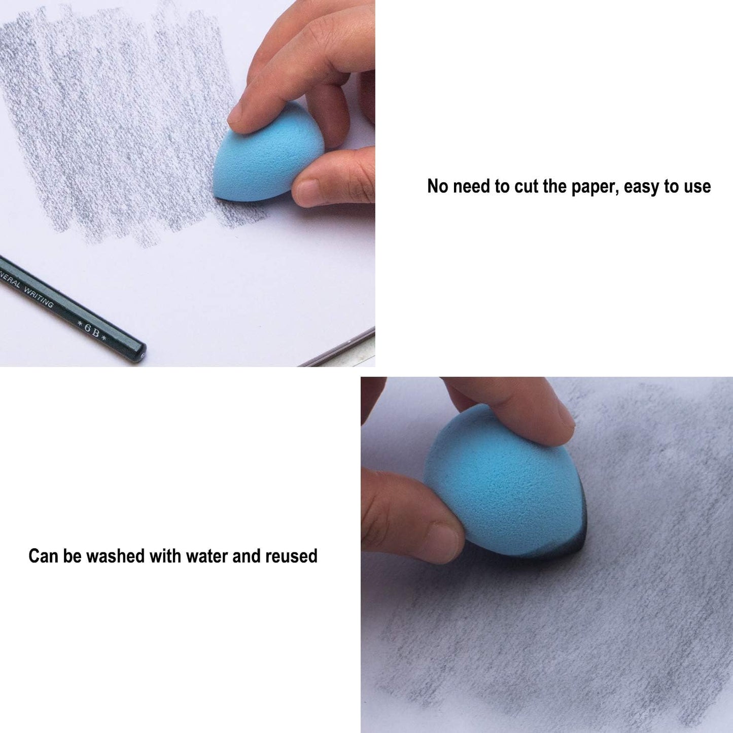 33 Pcs Blending Stumps and Tortillions Paper Art Blenders Drawing with Sandpaper Pencil Sharpener Extension Kneaded Eraser Rubbing Sponge for Student Artist Charcoal Sketch Drawing Tool