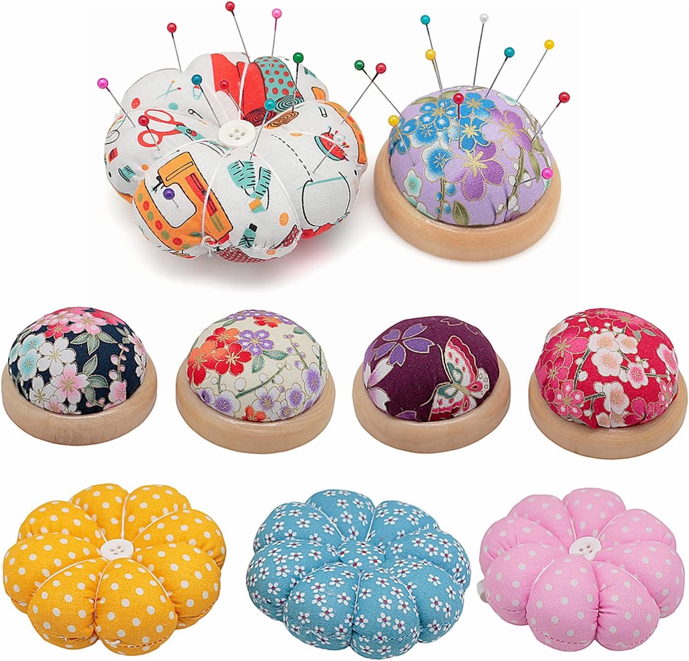 Wrist Pin Cushions Sewing Needle Cushion Holder Band Wearable Pincushions for Sewing (Sewing Necessities Pattern 2)