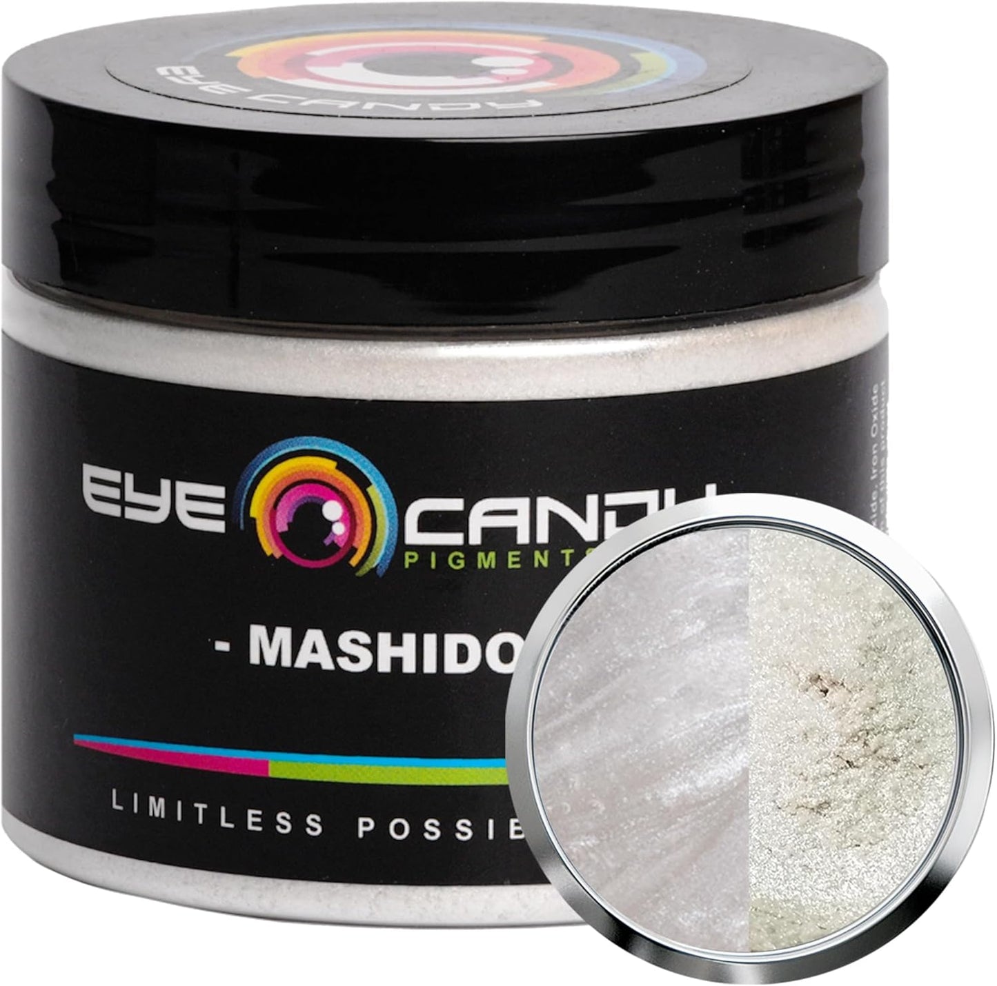 Eye Candy Pigments Premium White Mica Powder - Mashido (50gr) - for Epoxy, Resin, Soap, Paint, Woodworking, Acrylic Pouring, Bath Bombs, Fishing Lures - DIY Arts and Crafts Additive
