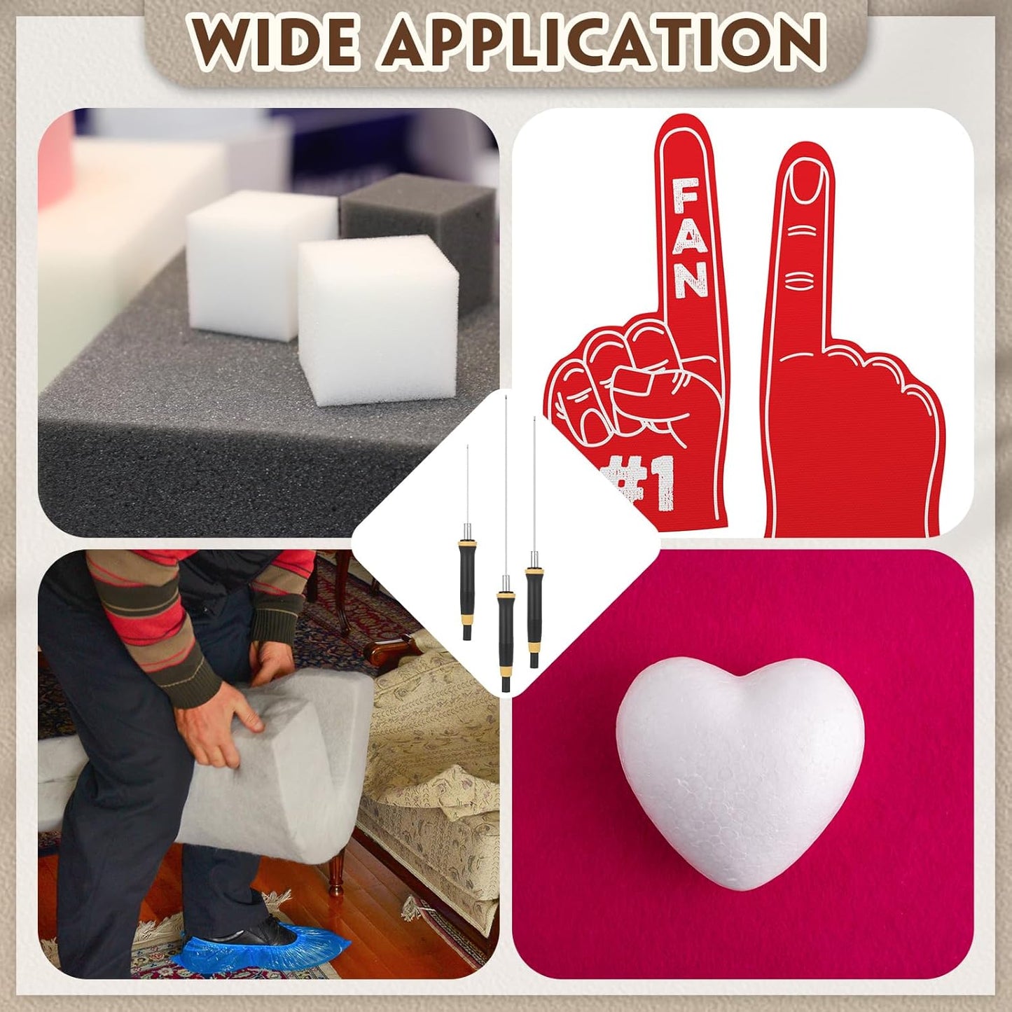 6 Pcs Foam Cutter Electric Hot Wire Cutter Pen Tools Kit, 4'', 6'', 8'' Foam Board Cutter with Stand, 110-220V/ 36W Digital Voltage Apaptor, Cutting Pen for Foam Cutting, Arts, Crafting