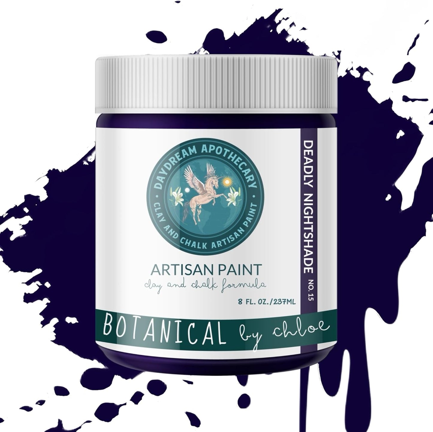 Daydream Apothecary Premium Chalk Style Paint for Furniture, Home Décor, Wood, DIY Interior Projects, Quick Dry, No Prep or Prime Needed, Matte Dark Blue - 8oz