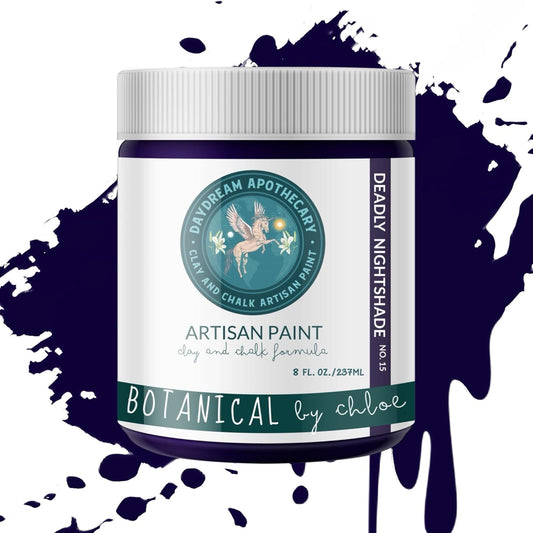 Daydream Apothecary Premium Chalk Style Paint for Furniture, Home Décor, Wood, DIY Interior Projects, Quick Dry, No Prep or Prime Needed, Matte Dark Blue - 8oz