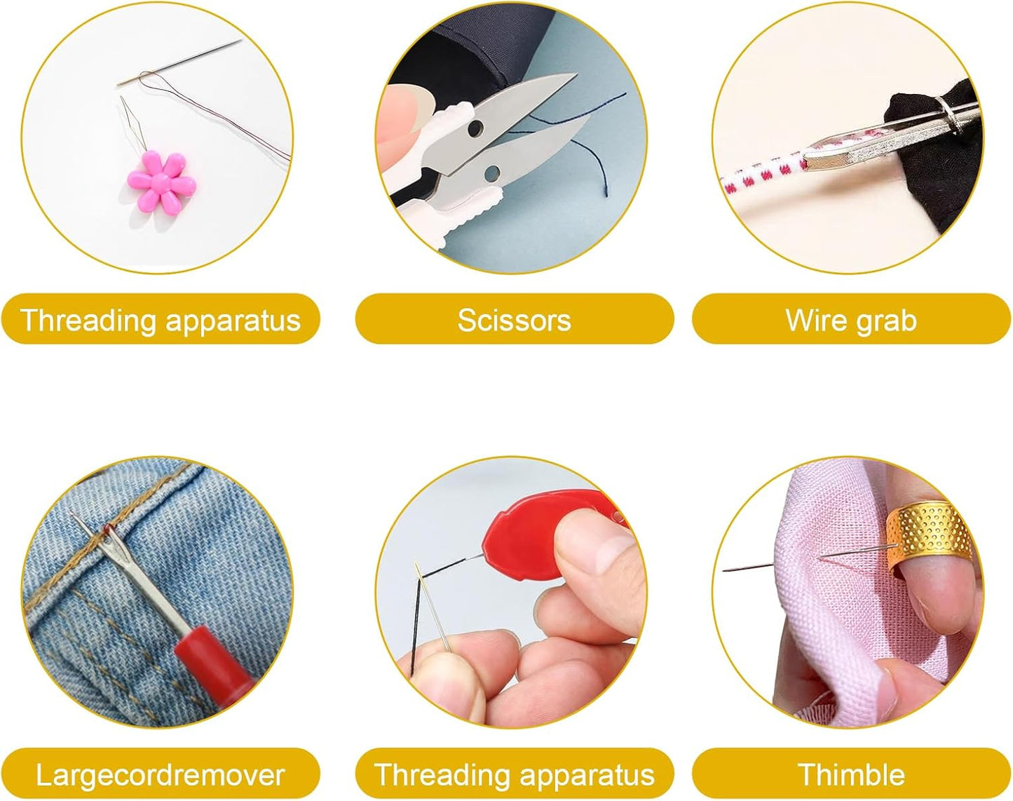 31 PCS Sewing Thimble Kit, Thimbles for Metal Finger Protectors, Thimbles for Hand, Seam Rippers for Sewings, Needle Threaders, Sewing Scissors, Sewings Patchwork Ruler