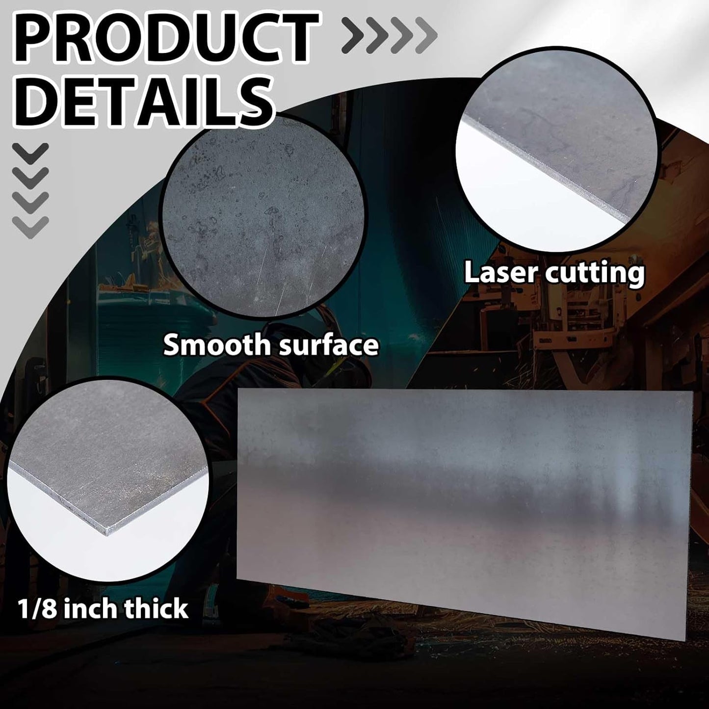 Hicarer 24 x 48 Inch A36 Carbon Steel Sheet 0.08" Thickness Length 14 Gauge Hot Rolled Steel Plate for Automotive Sheet Metal, Furniture or Industrial, Unpolished (Mill) Finish