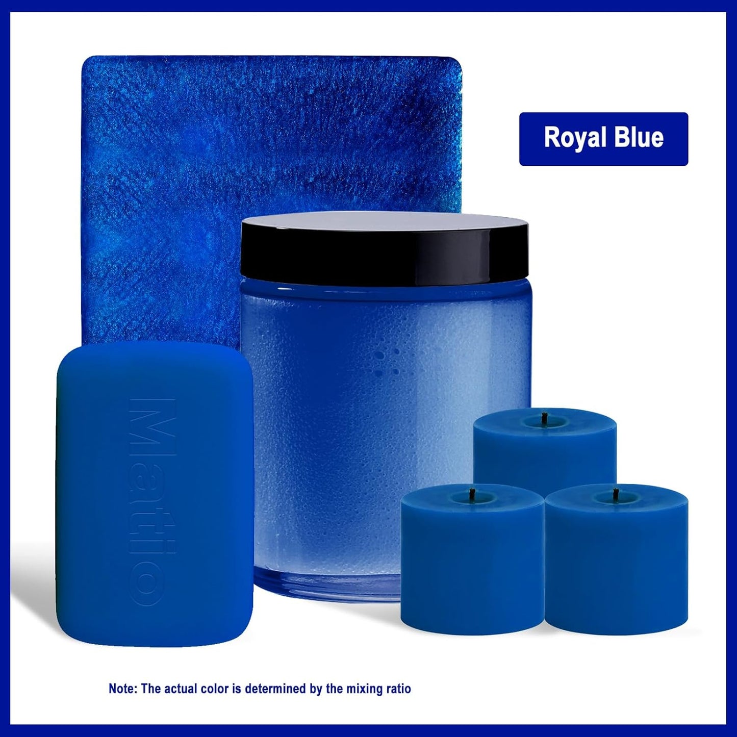 Matio Blue Mica Powder, 0.7oz/20g Premium Mica Pigment Powder Natural Epoxy Resin Color Pigment for Soap Dye, Bath Bombs, DIY Arts Crafts Additive Acrylic,Woodworking,Car Freshie Supplies (Royal Blue)