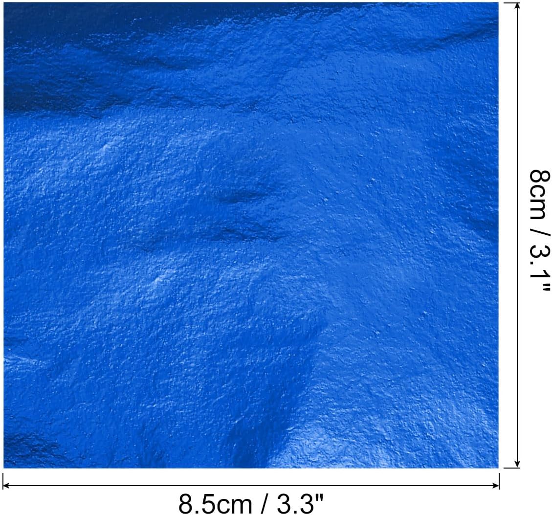 MECCANIXITY Gold Leaf Foil Sheet, Blue Leaf Papers, 3.3 Inch x 3.1 Inch for Art Decoration, Sculptures, Painting, Pack of 150 Pcs