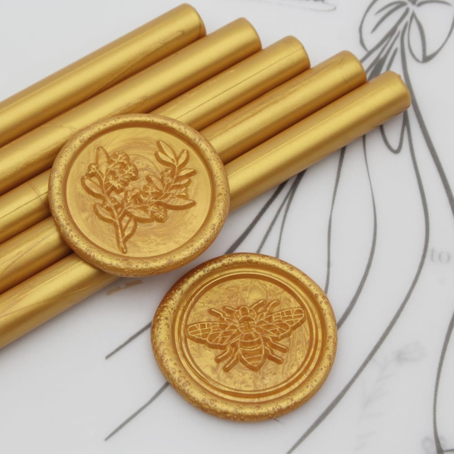 Gold Wax Seal Sticks 26pcs, Andotopee Glue Gun Wax Seal Sticks for Wax Seal Stamp, Premium Sealing Wax for Envelope Letter Seal Wedding Invation Craft Adhesive, Great Gift Ideas (Mini Size)