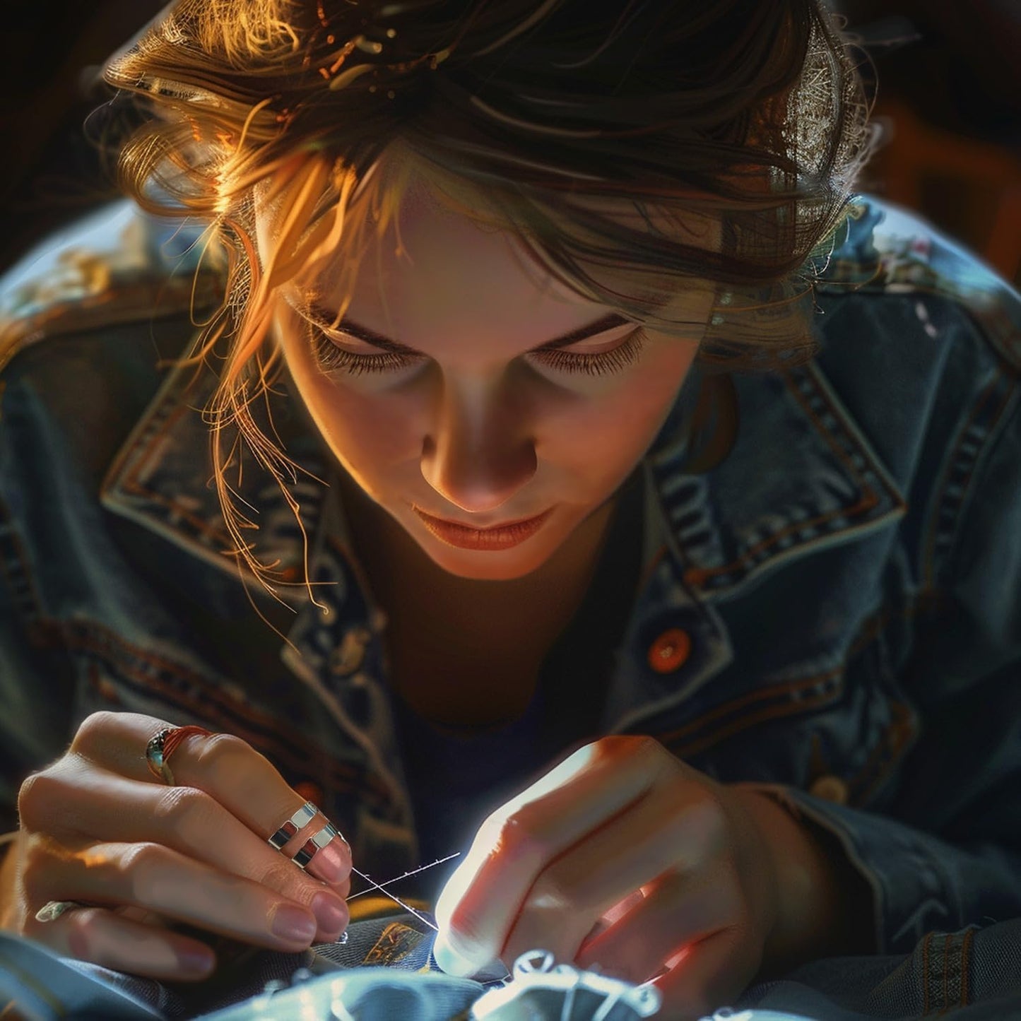 ZESION 4Pcs Sewing Thimbles, Adjustable Metal Thimbles for Hand Sewing Finger Protector, Quilting Craft Accessories for Knitting Needlework DIY Tools, Silver(2 Sizes, S/M)