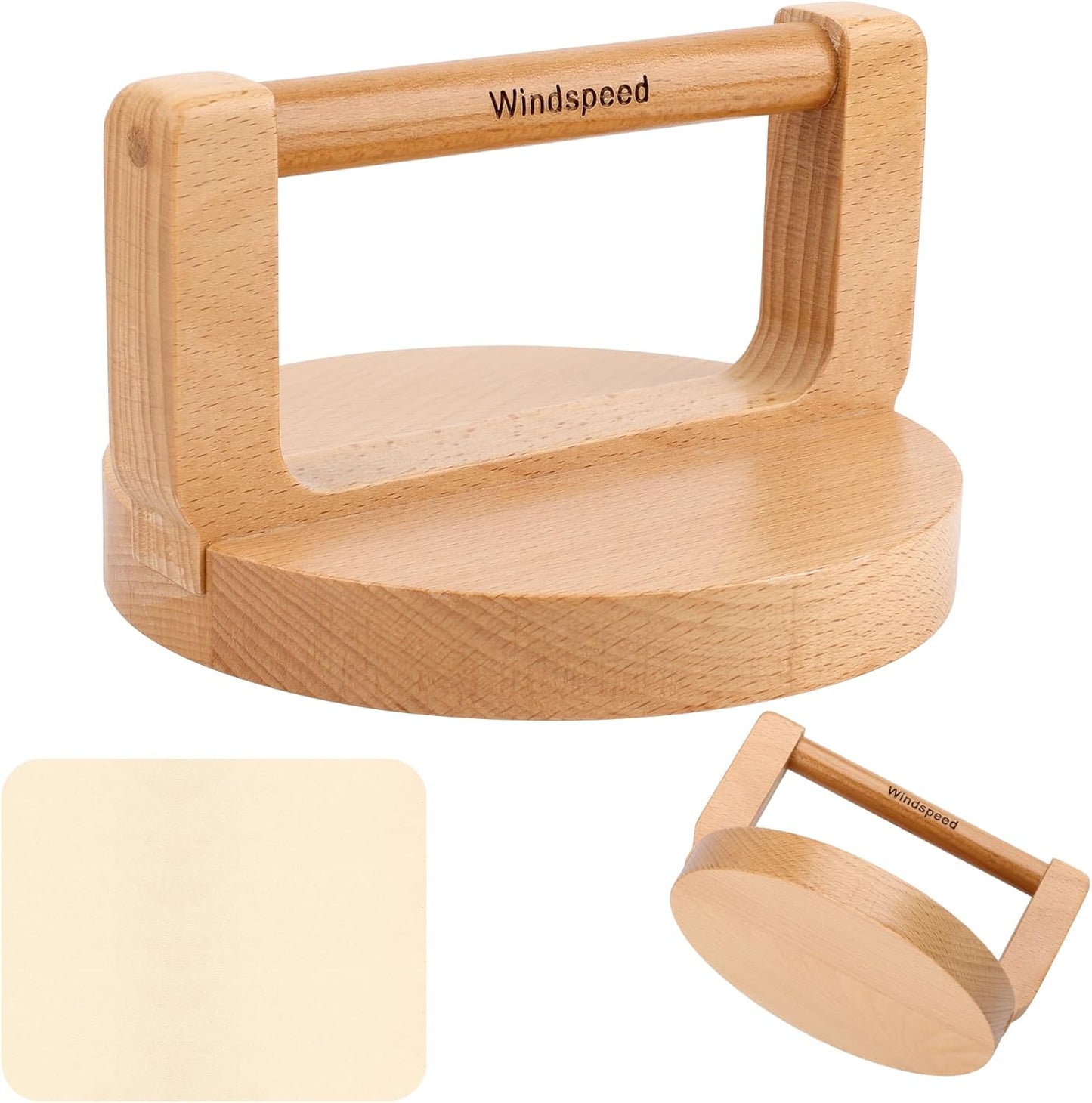 Windspeed Upgrade Wood Baren for Printmaking, 5.5 in Thicker Block Printing Baren Tools Printing Wood Block for Linocut Scrapbooking Crafting Embossing Tool with Wiping Cloth