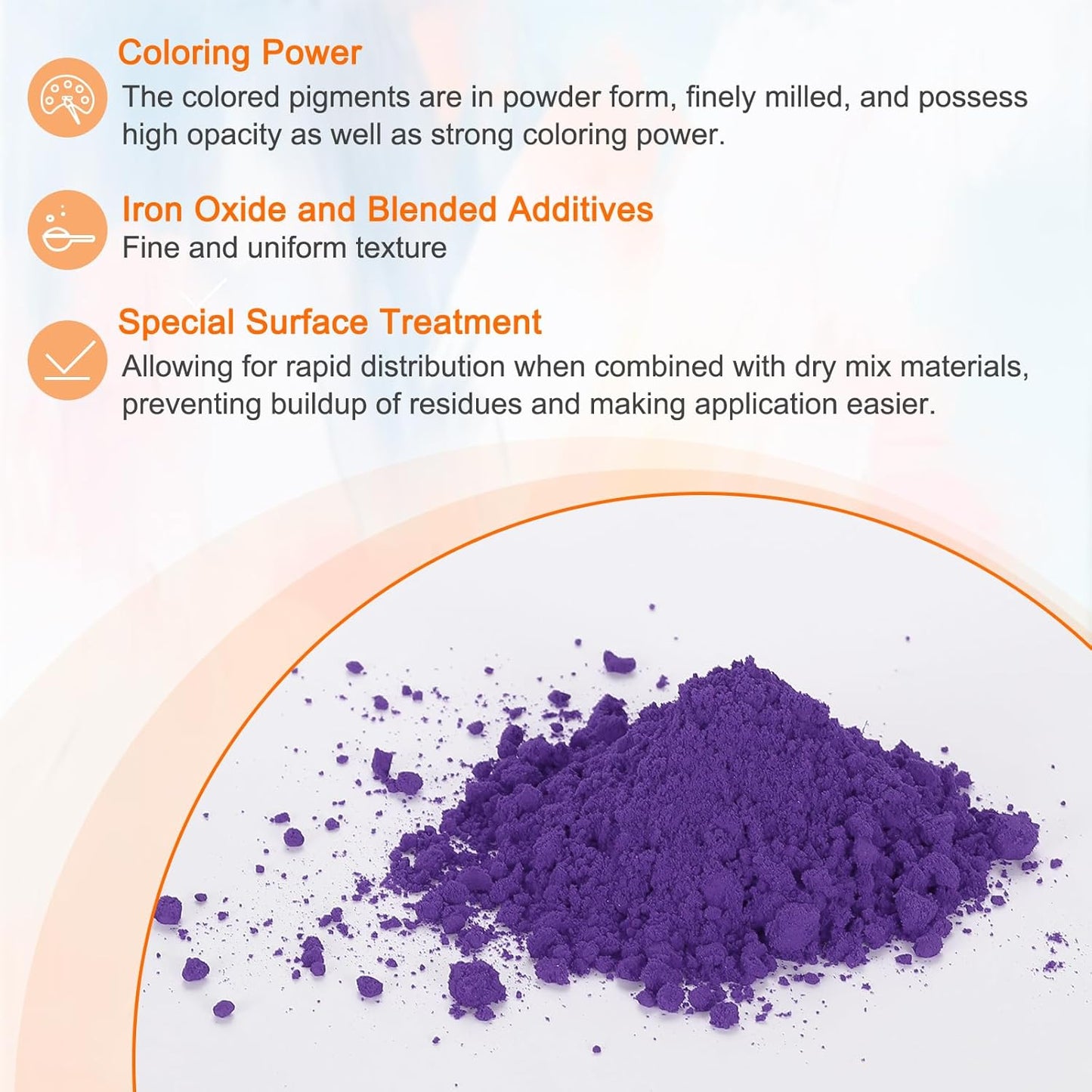HARFINGTON Iron Oxide Powder Concrete Pigment 325 Mesh 3.5oz (100g) Iron Oxide Grout Pigment for Pastel Tile Paint Concrete Cement, Deep Purple